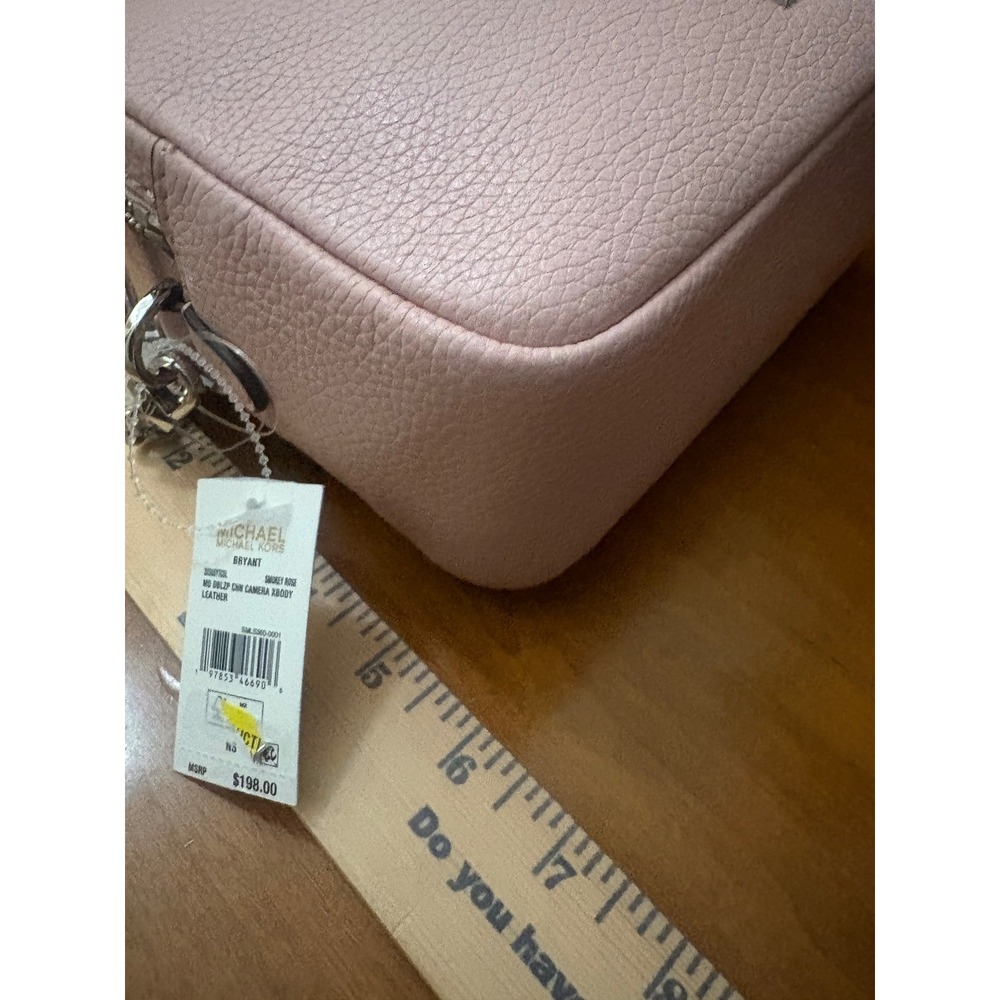 Michael Kors Bryant Camera Bag Womens Crossbody NS Smokey Rose Leather New Chain - Picture 3 of 7